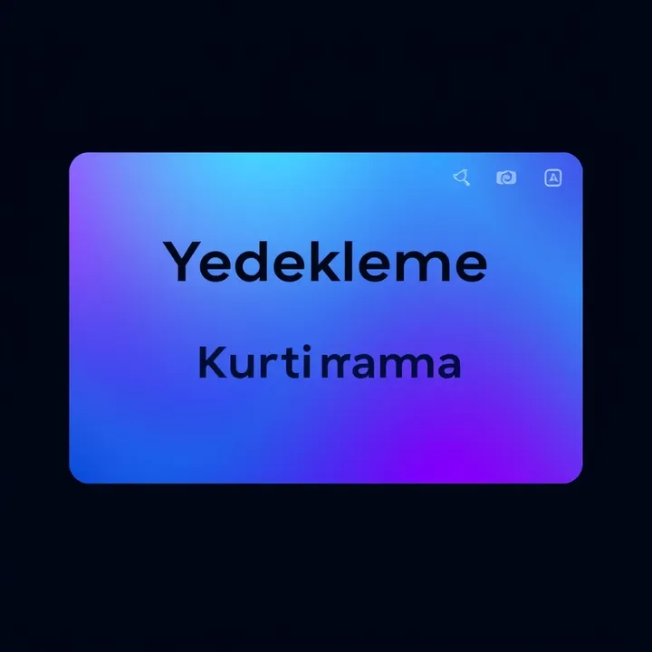 Yedekleme & Kurtarma